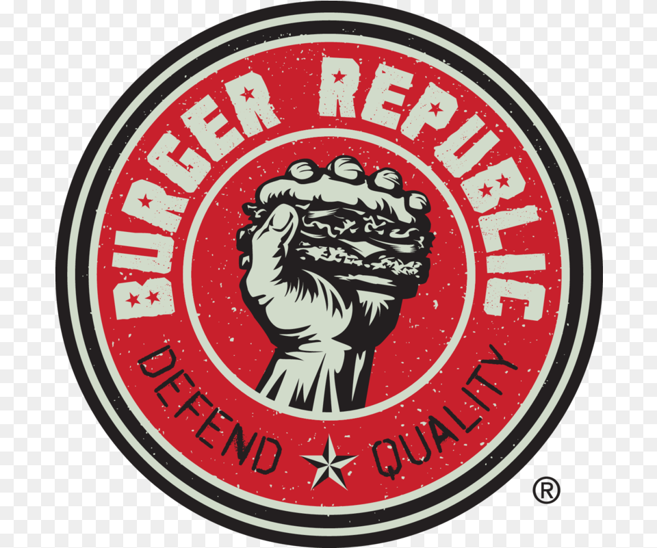 Burger Logo Burger Republic Burger Republic Logo Buffalo Brothers Logo, Emblem, Symbol, Body Part, Hand Png Image