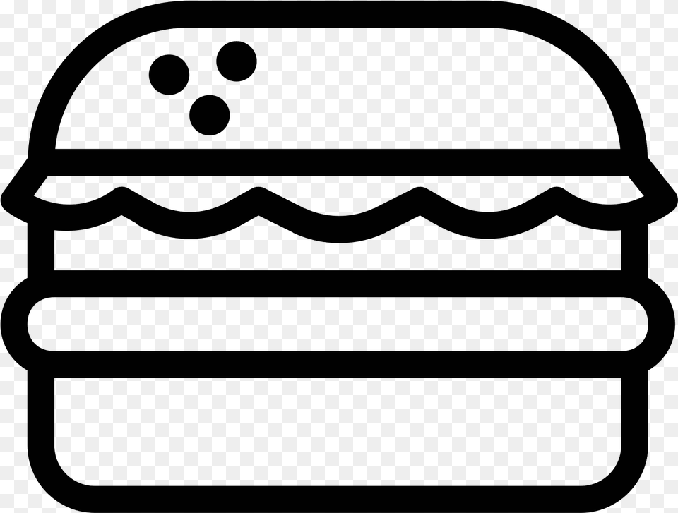 Burger Sandwich, Gray Png