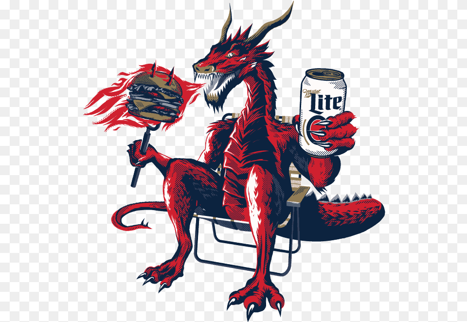 Burgers Meet Miller Lite Halifax Burger Week Dragon, Can, Tin, Animal, Dinosaur Free Png Download