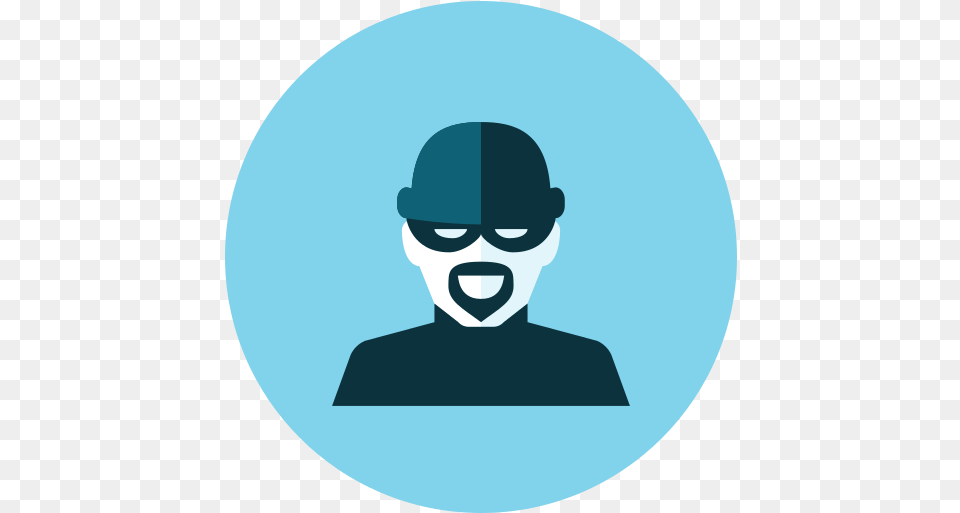 Burglar Icon Of Kameleon Blue Round Animated Robber Face, Photography, Adult, Person, Man Free Transparent Png