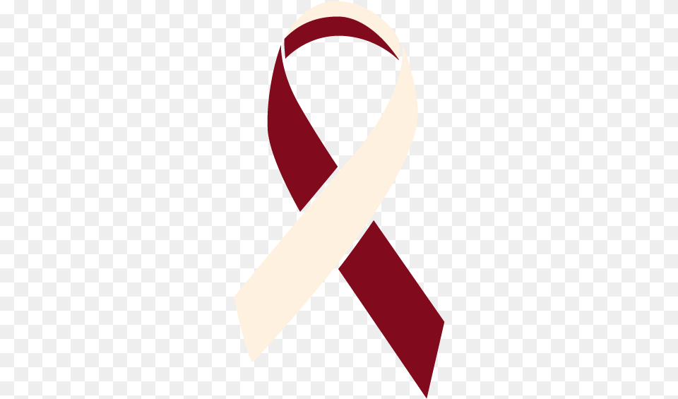 Burgundy And Ivory Colored Oral Cancer Ribbon Oral Cancer Ribbon Color, Accessories, Belt, Person Png