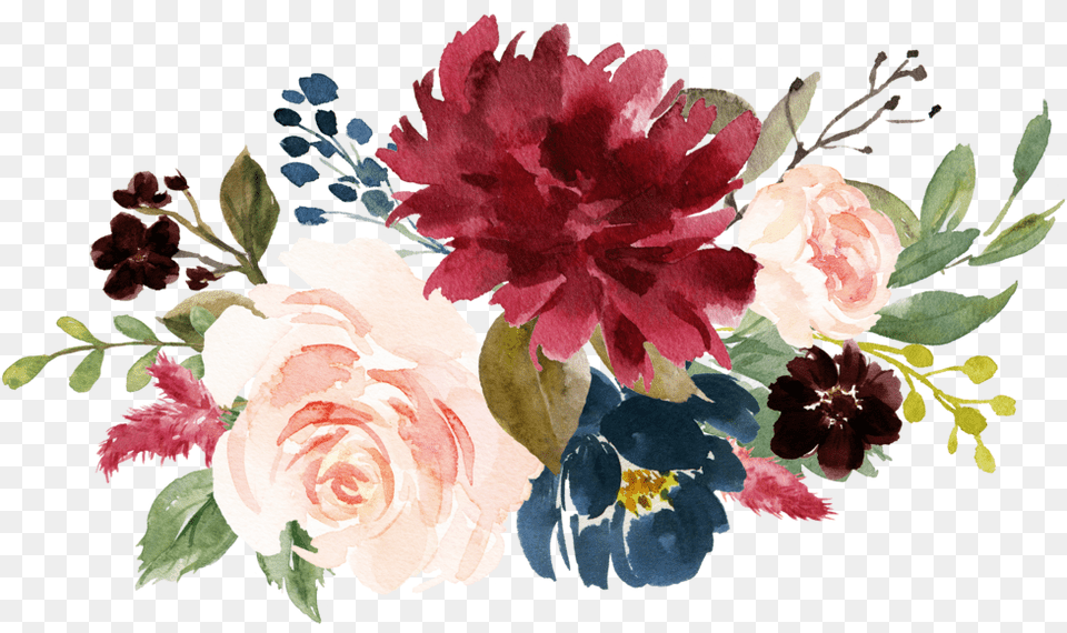 Burgundy And Navy Flower Bouquet 3 Burgundy And Navy Flowers, Plant, Art, Pattern, Graphics Free Png Download
