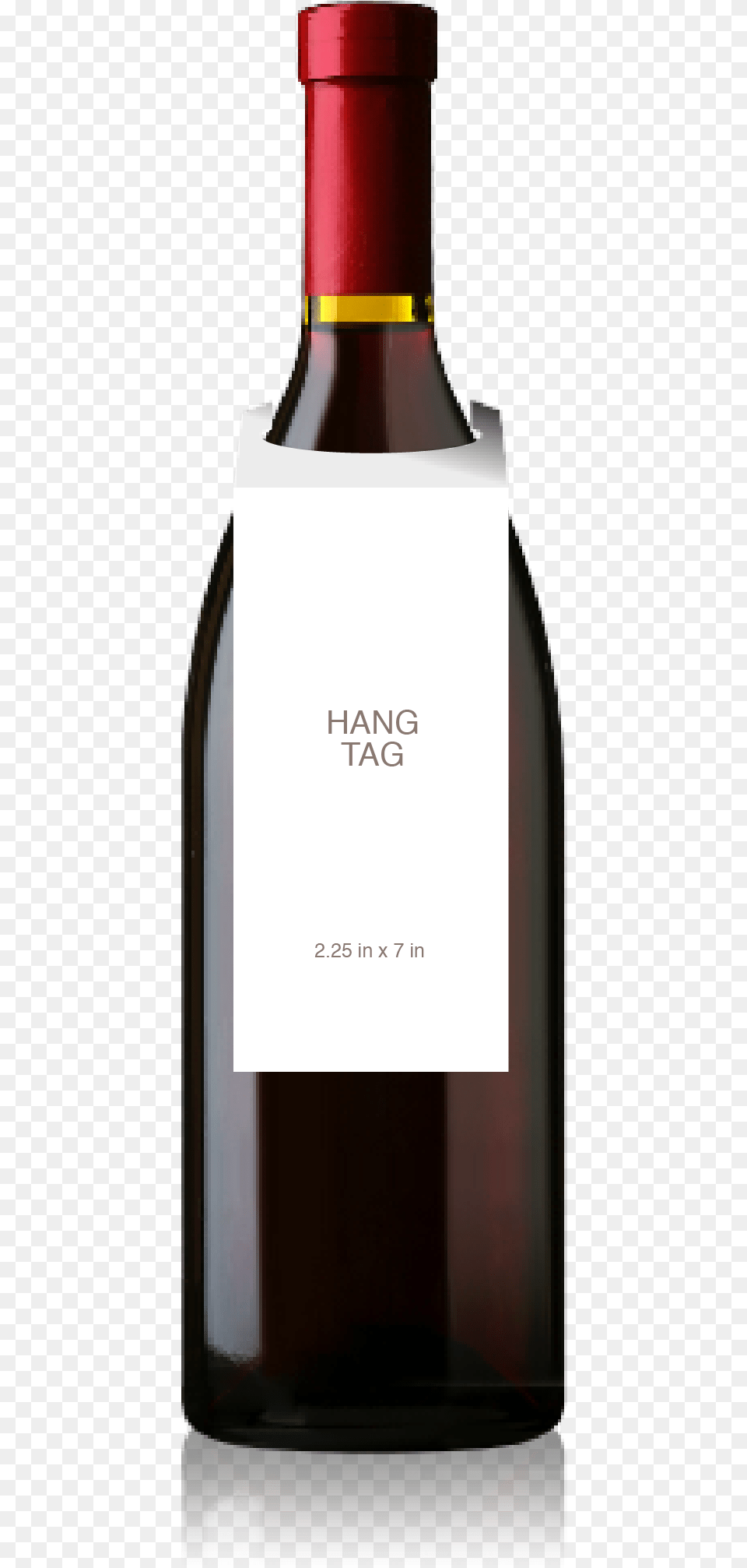 Burgundy Bottle With A Blank Hangtag From Crushtag Door Knob Liquor Bottle Hanger Tag, Alcohol, Beverage, Wine, Wine Bottle Png Image