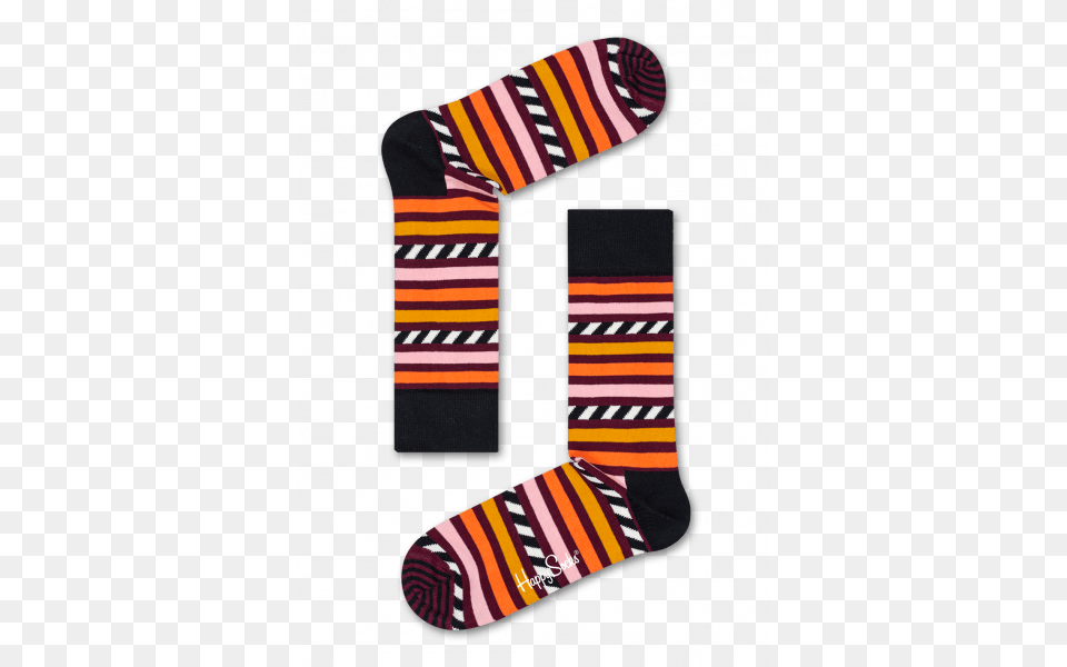 Burgundy Crew Socks Stripe Stripe Pattern Happy Socks, Clothing, Hosiery, Sock, Accessories Free Transparent Png