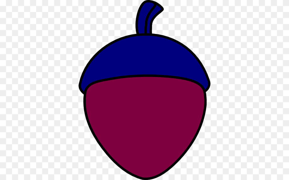 Burgundy Red Acorn With Midnight Blue Cap Clip Art, Vegetable, Food, Produce, Plant Png Image