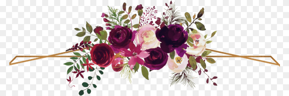 Burgundy Watercolor Flowers Art, Floral Design, Flower, Flower Arrangement Free Png