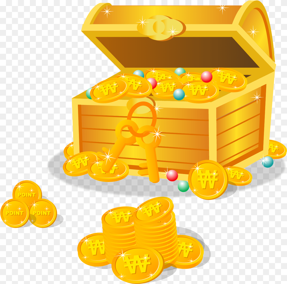 Buried Treasure Gemstone Stock Vector Gold Coin Box Gold Coin Box Free Png