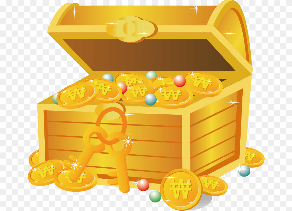 Buried Treasure Icon Gold Sparkling Jewelry Box, Bulldozer, Machine Free Png Download