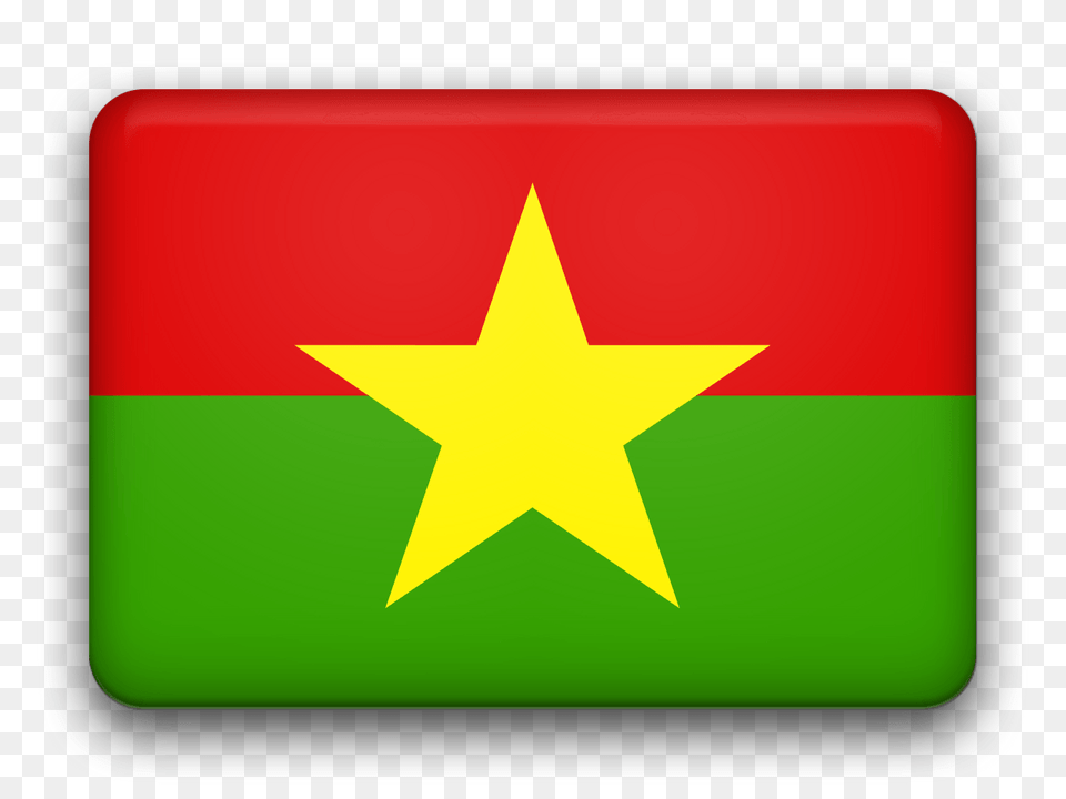 Burkina Faso Rounded Icon Flag, Star Symbol, Symbol Free Png