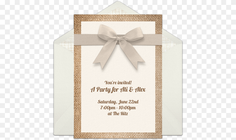Burlap Amp Bow Online Invitation Lingerie Party, Envelope, Mail, Greeting Card Free Png