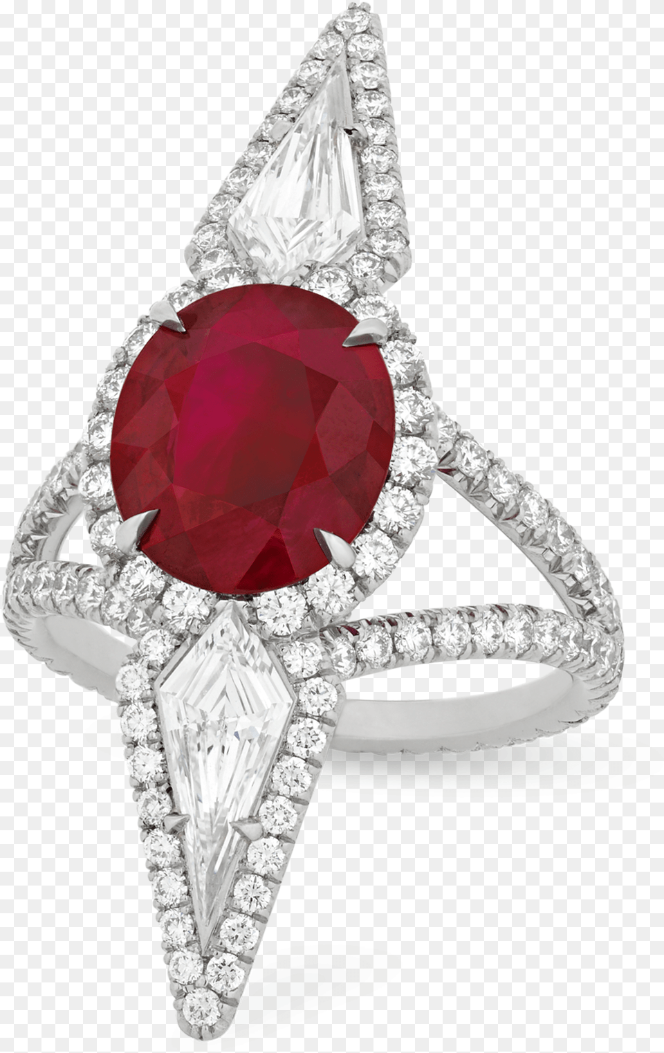 Burma Pigeon Blood Ruby And Diamond Ring Diamond Red Ring, Accessories, Jewelry, Gemstone, Necklace Free Png Download