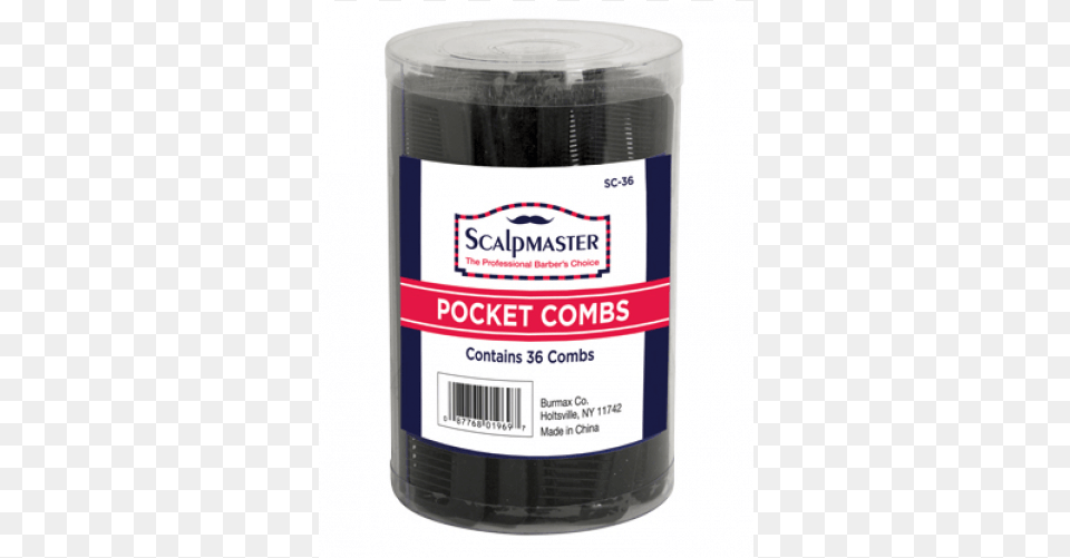 Burmax Scalpmaster Pocket Comb 36 Count, Can, Tin Free Png