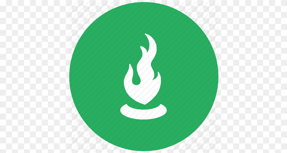 Burn Candle Candlelight Green Light Round Icon, Logo Free Png