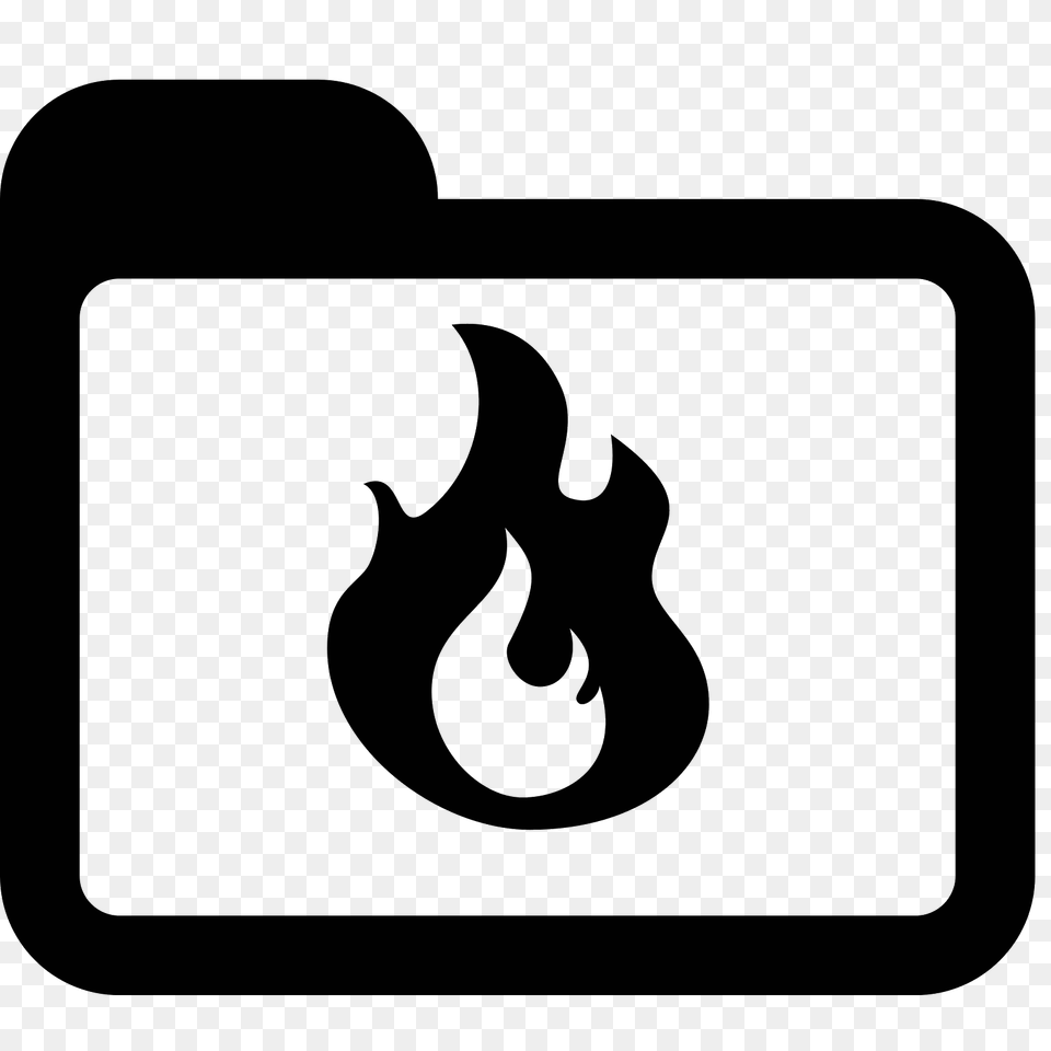 Burn Folder Icon, Gray Png