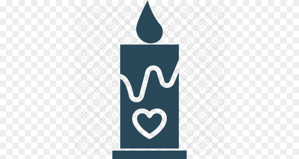 Burning Candle Icon Of Glyph Style Heart, Symbol Png Image