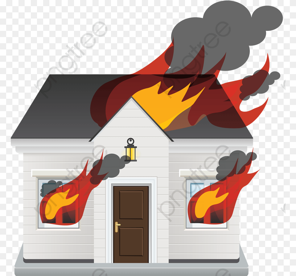 Burning Cartoon Icon Commercial Cartoon, Fire, Flame, Architecture, Building Png Image