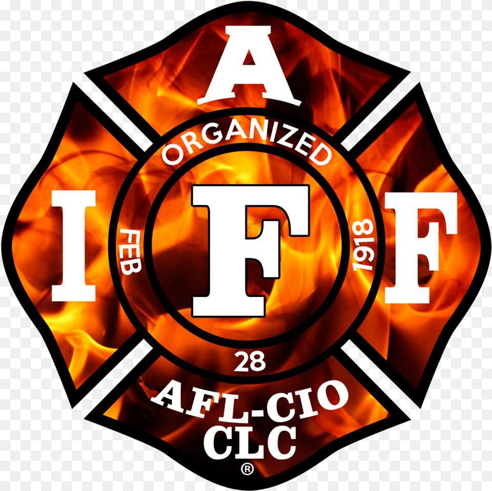 Burning Flames Reflective Iaff Decal 4 U2014 Union Fire Store, Logo, Symbol Free Png Download