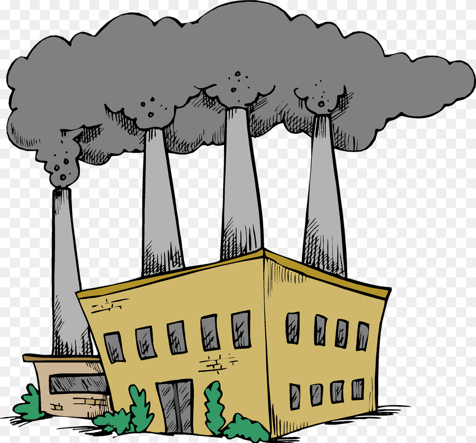 Burning Fossil Fuels Clipart, Architecture, Building, Power Plant, Pollution Png Image