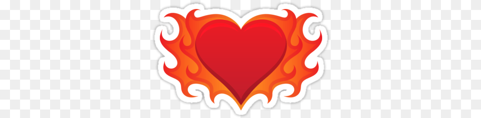 Burning Heart With Flames Red Hot Love Stickers By Heart, Leaf, Plant, Food, Ketchup Free Transparent Png