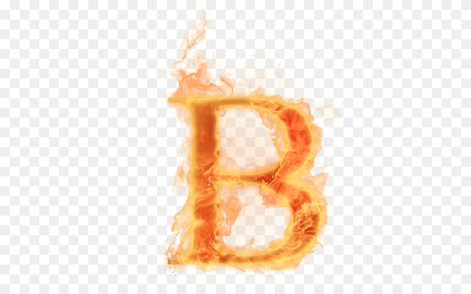 Burning Letter B Fire Letters B, Food, Fruit, Person, Plant Free Png Download