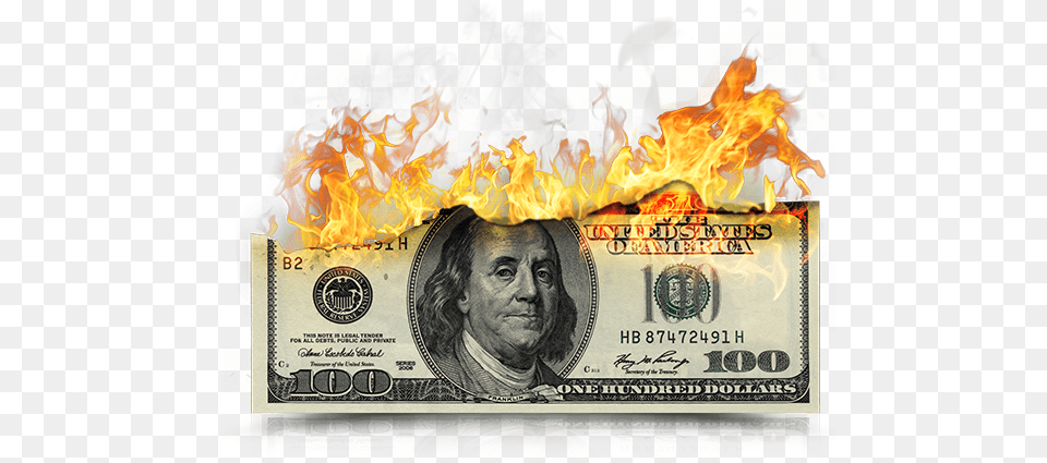 Burning Money Dollar On Fire, Adult, Male, Man, Person Free Transparent Png