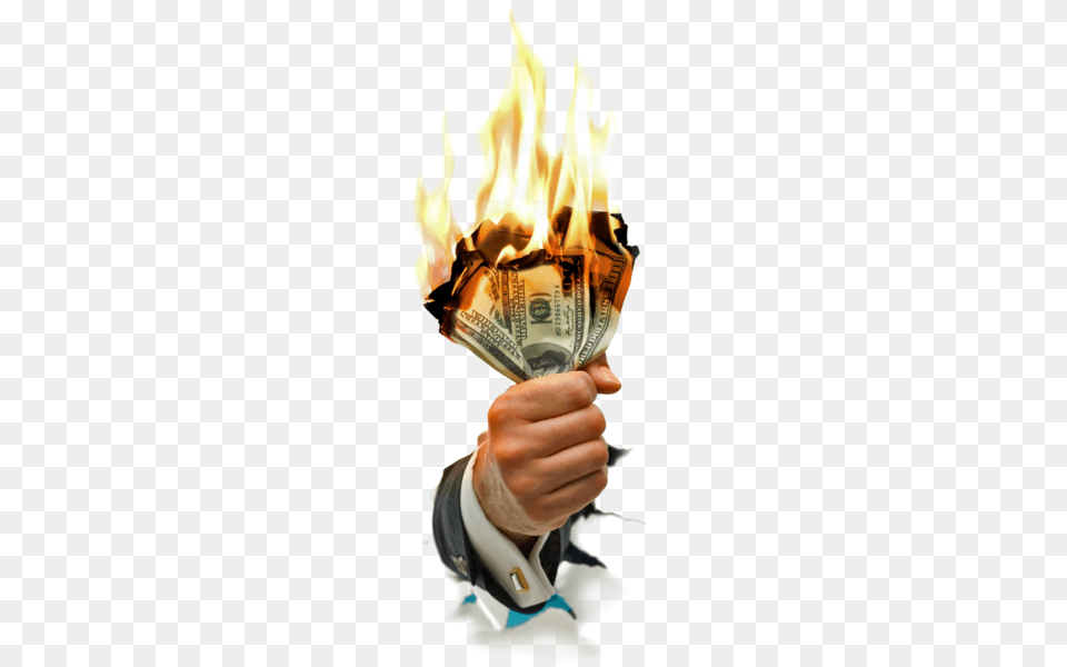 Burning Money In Hand Money Morons And How To Not Become One, Bonfire, Fire, Flame, Person Free Png Download