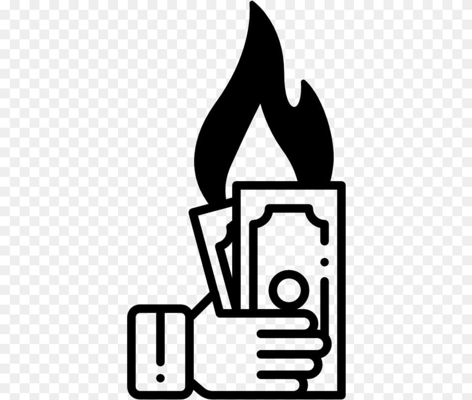 Burning Money Payment, Gray Png