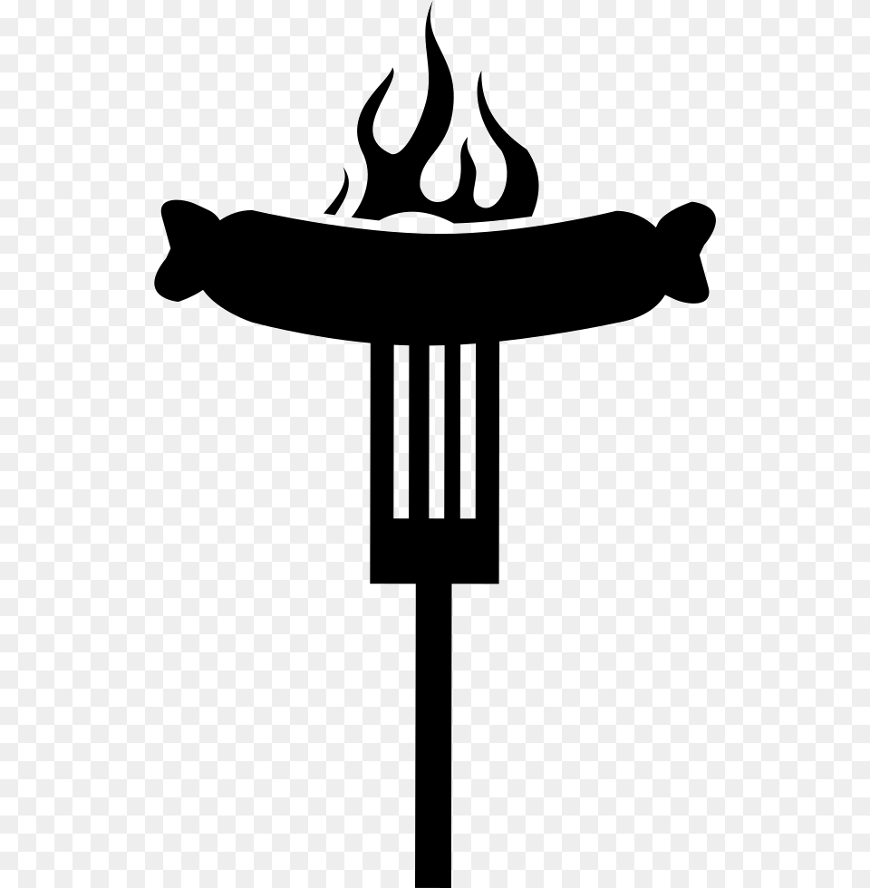 Burning Sausage On A Fork Icon, Light, Cross, Symbol, Torch Png Image