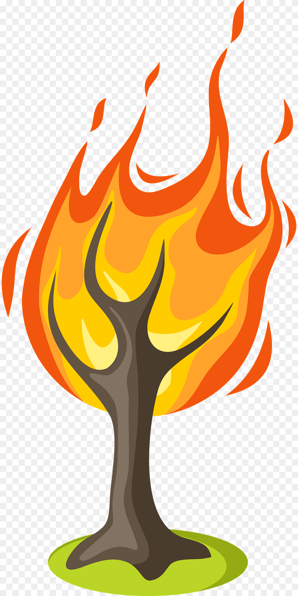 Burning Tree Clipart, Fire, Flame, Person Png