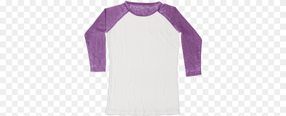 Burnout Whitepurple Baseball Shirt Baseball, Clothing, Long Sleeve, Sleeve, T-shirt Free Png