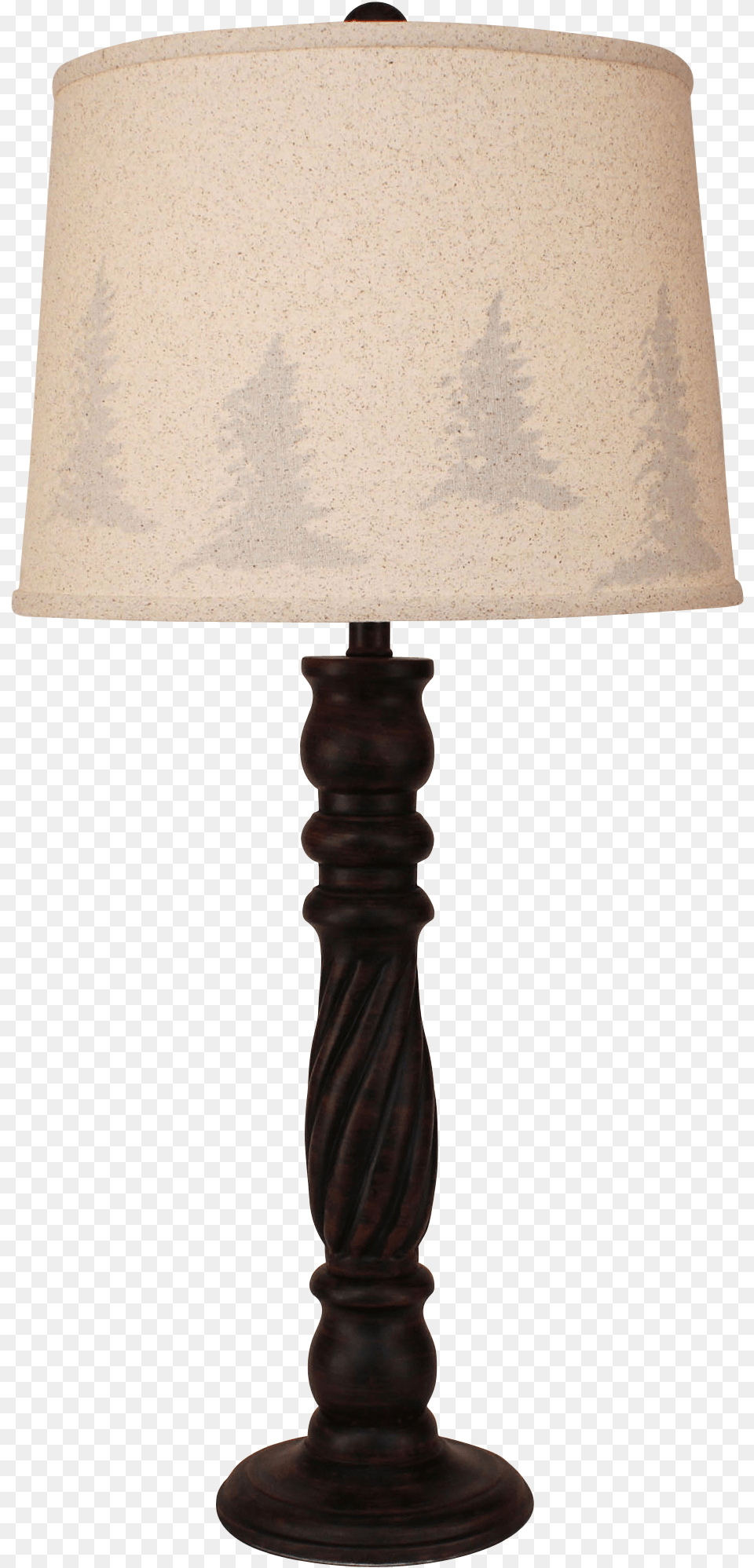 Burnt Sienna Swirl Table Lamp Tree Silhouette Shade, Lampshade, Table Lamp Png Image