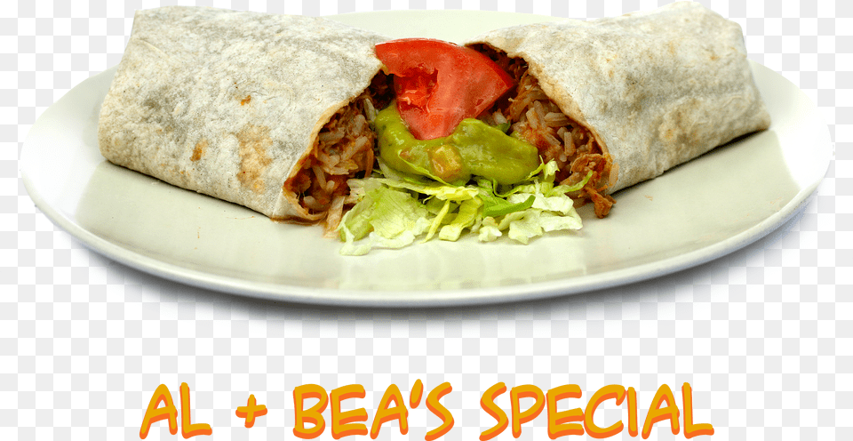 Burrito In Plate Fast Food, Sandwich Wrap, Bread Free Png Download