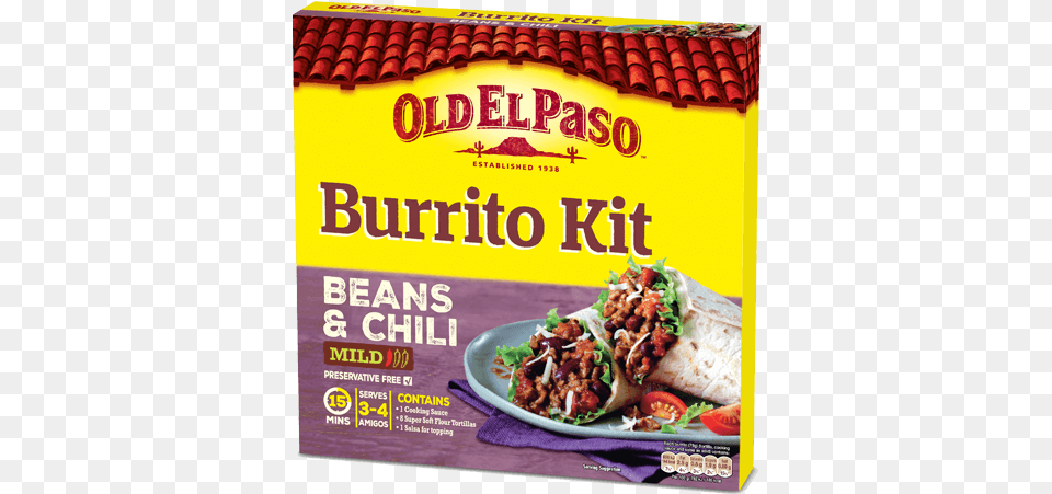 Burrito Kit Beans Chilli New Kit Old El Paso, Advertisement, Poster, Food, Sandwich Png