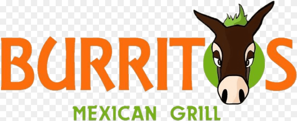 Burritos Mexican Grill Logo, Animal, Donkey, Mammal Png Image