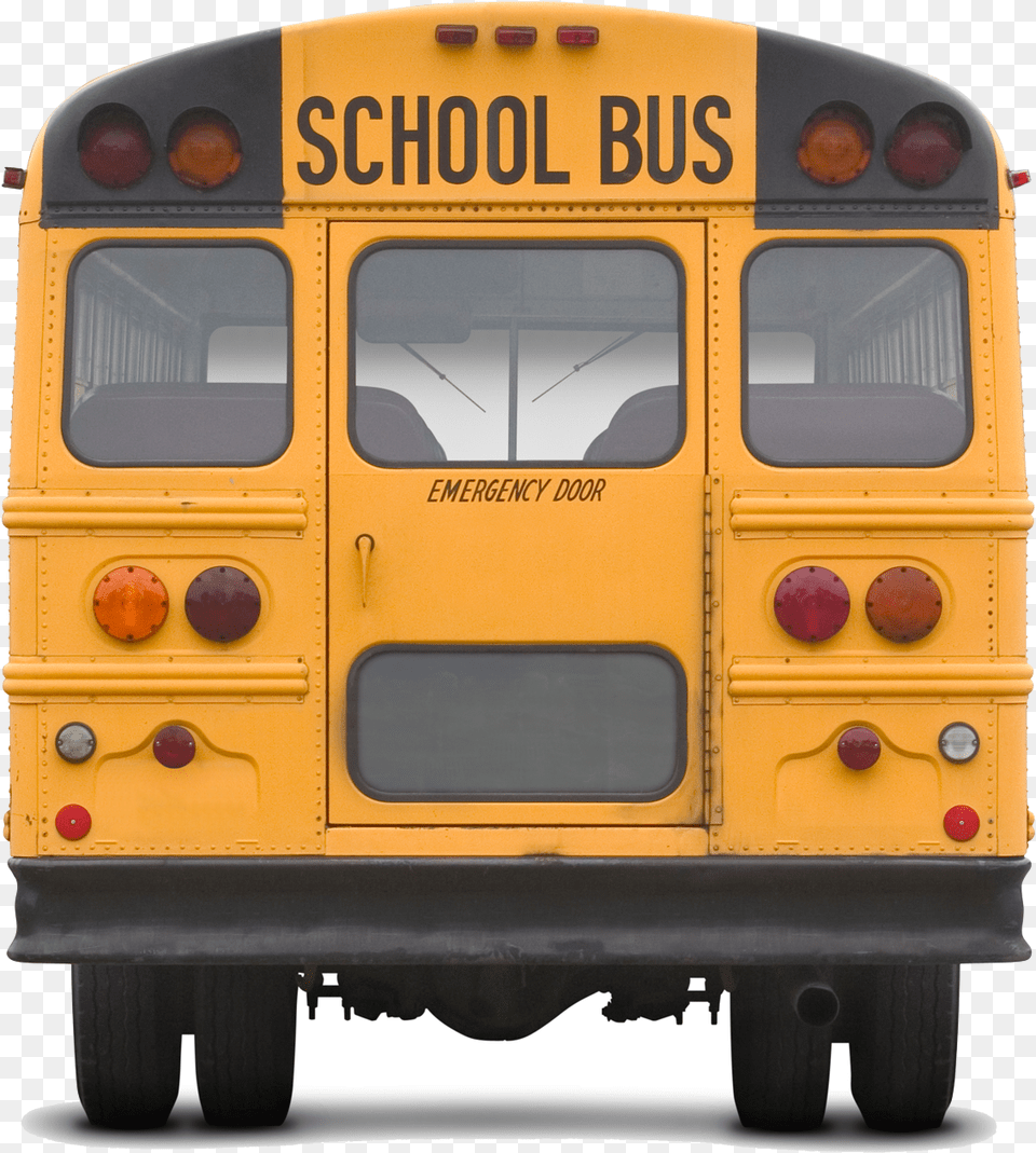 Bus Back Back Of School Bus Transparent, School Bus, Transportation, Vehicle, Machine Free Png Download