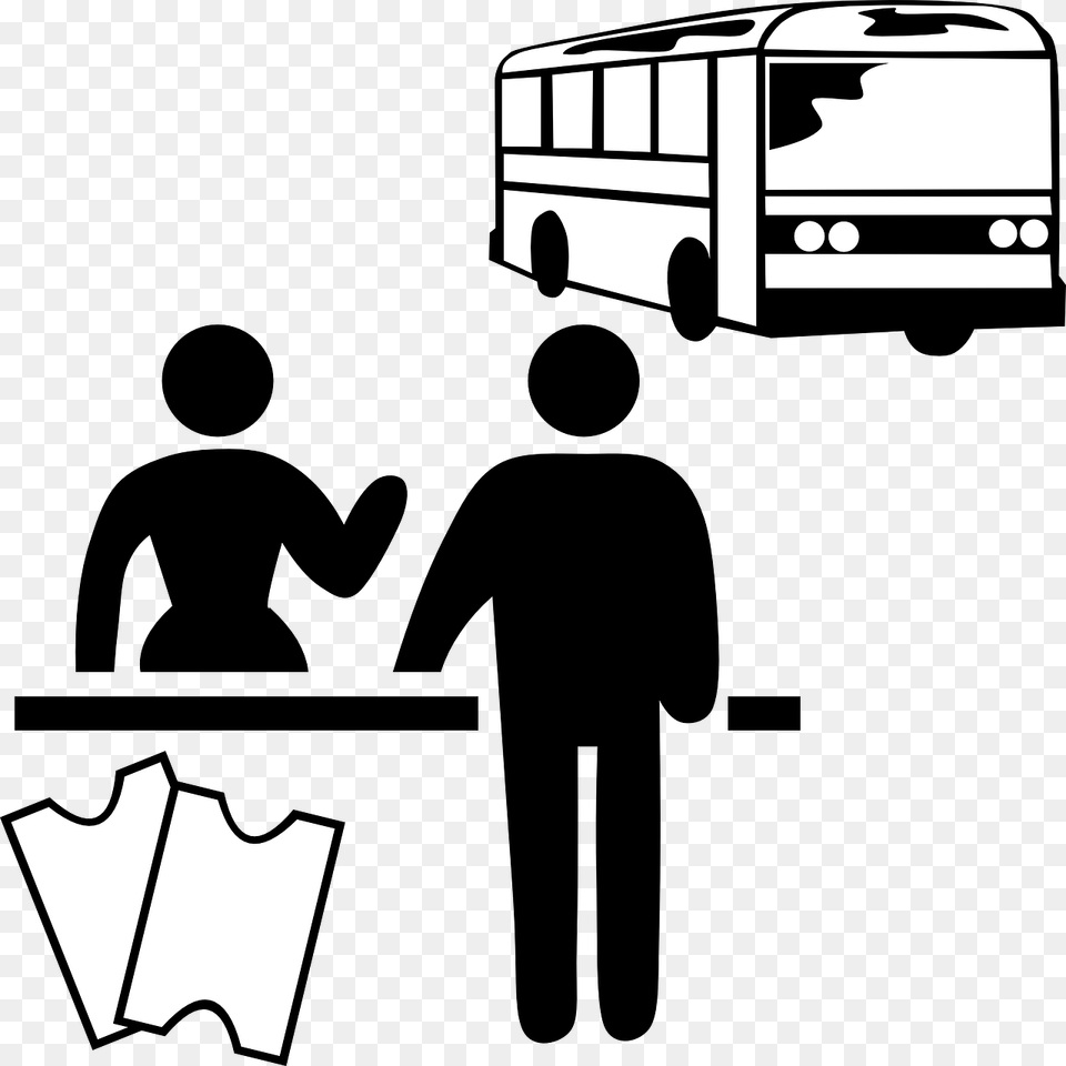 Bus Black And White Clipart, Transportation, Vehicle Png