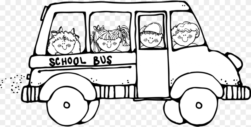 Bus Black And White School Bus Clip Art Black And White Clipart, Book, Publication, Comics, Person Free Transparent Png
