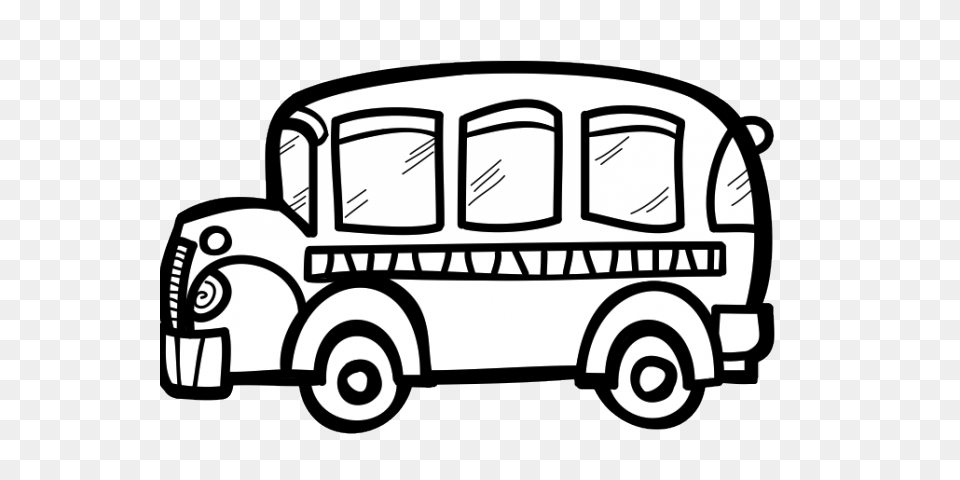 Bus Clipart Black And White, Transportation, Van, Vehicle, Car Free Png
