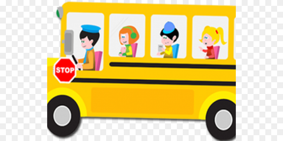 Bus Clipart Food School Bus Cartoon, Vehicle, Transportation, School Bus, Person Free Png