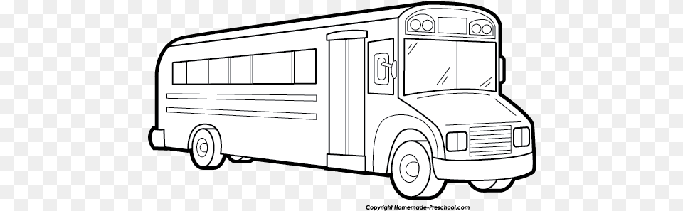 Bus Clipart No Background Transparent Background School Bus Clipart Black And White, Transportation, Vehicle, Van, Machine Png Image