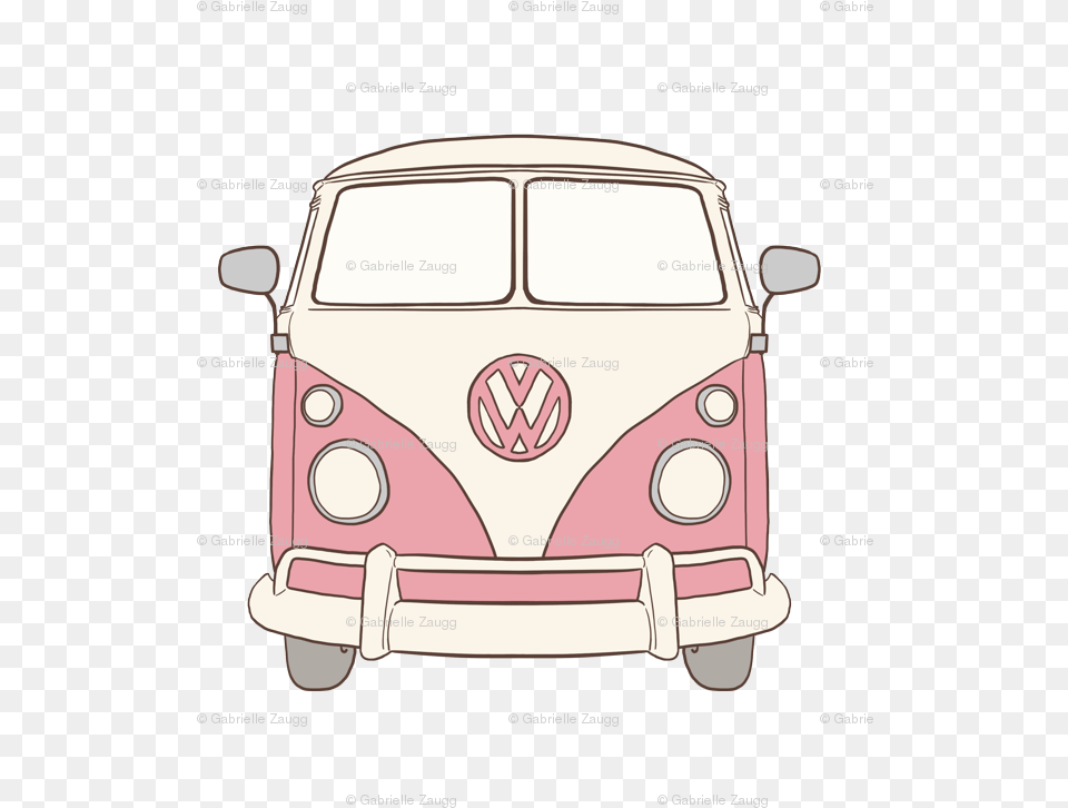 Bus Clipart Pink Pink Volkswagen Van Sticker, Caravan, Transportation, Vehicle, Car Png Image