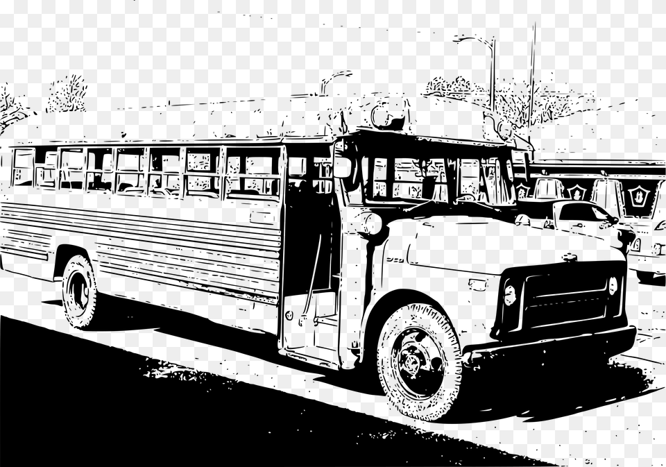 Bus Icons Old School Bus Vector, Gray Free Transparent Png