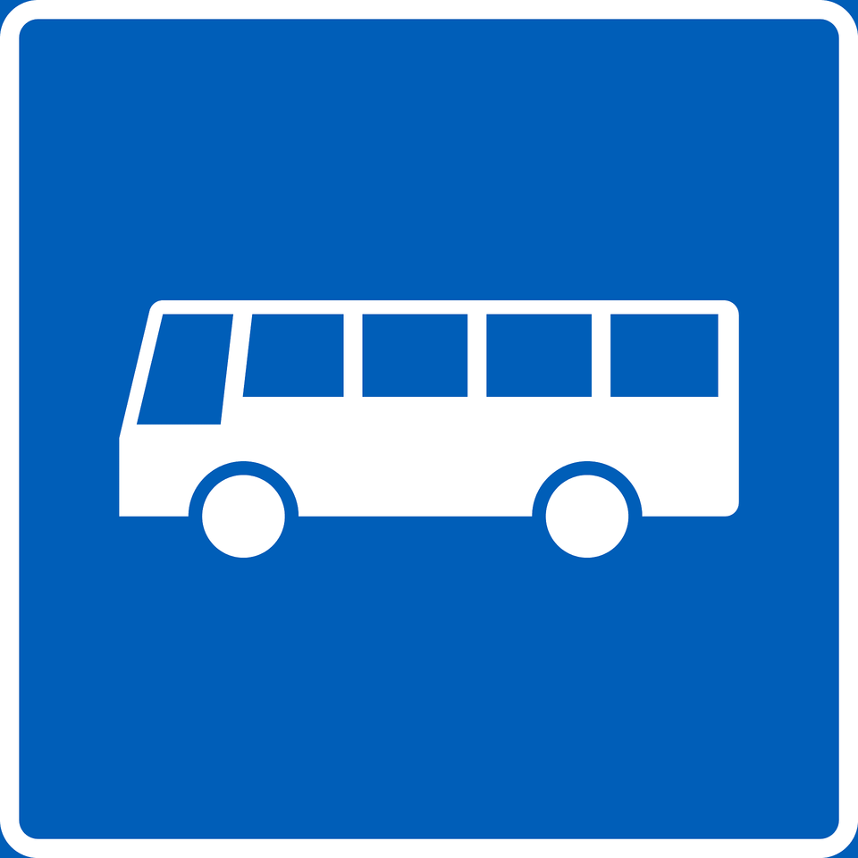 Bus Lane Sign In Finland Clipart, Transportation, Vehicle, Minibus, Van Free Png