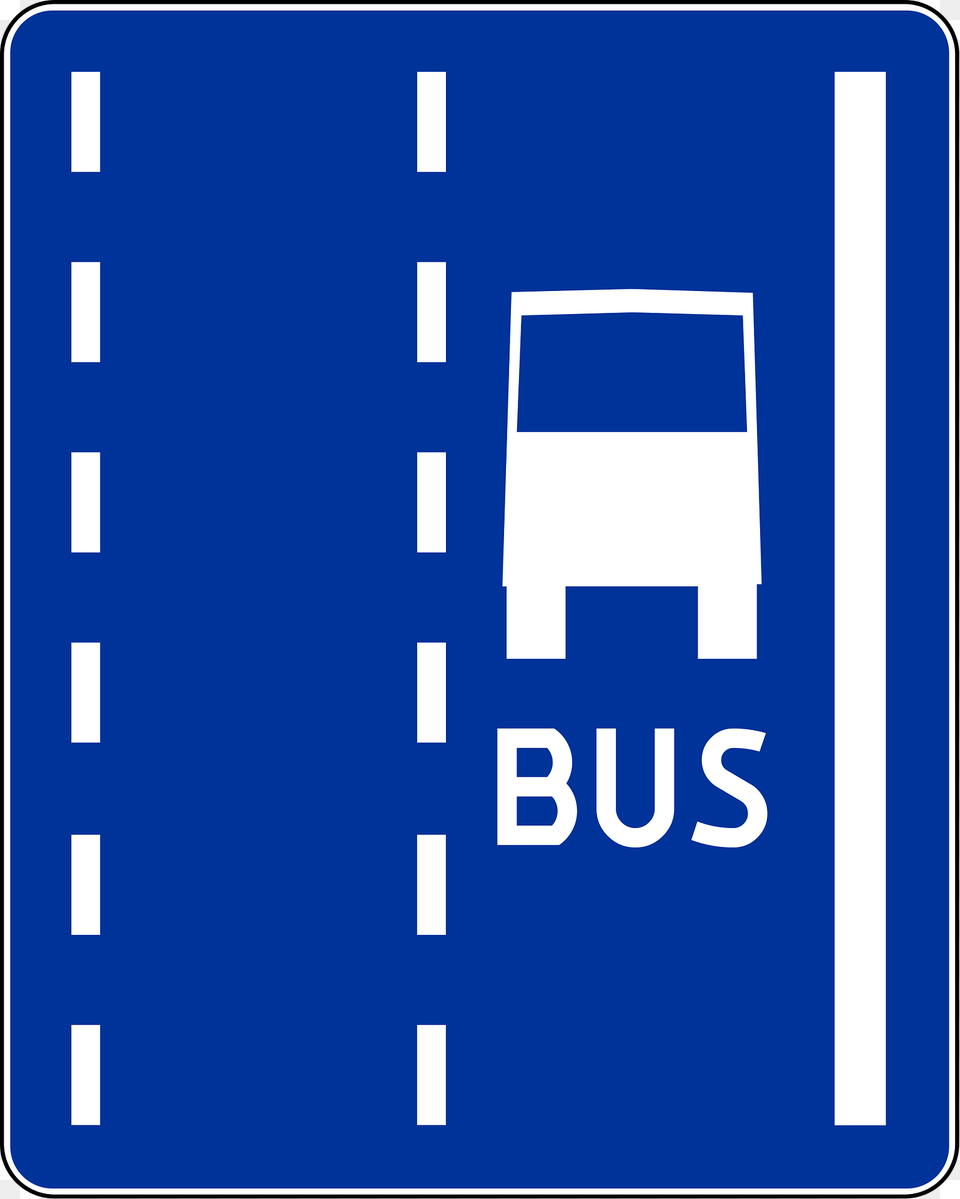 Bus Lane Sign In Poland Clipart, Symbol, Road Sign, Road Free Png