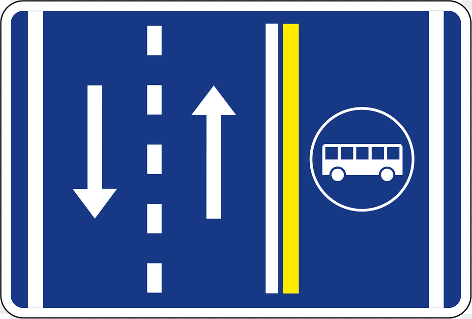Bus Lane Sign In Slovenia Clipart, Symbol, Road Sign, Bus Stop, Outdoors Free Png Download