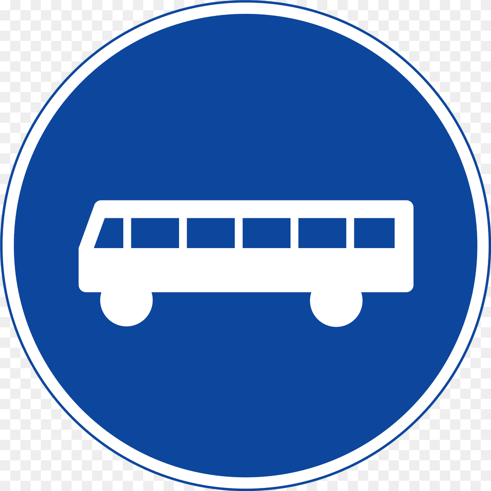 Bus Lane Sign In Sweden Clipart, Disk, Symbol, Transportation, Vehicle Free Png