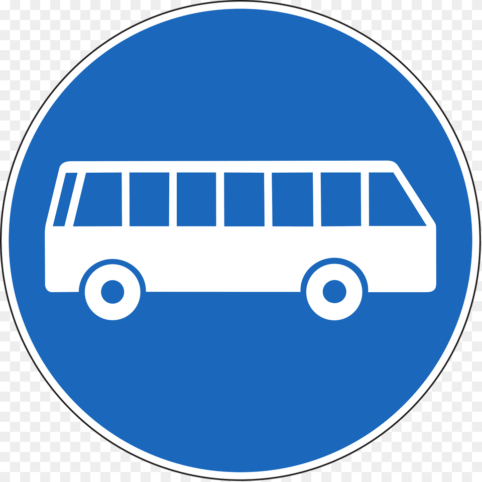 Bus Lane Sign In Switzerland Clipart, Transportation, Vehicle, Disk, Minibus Png Image