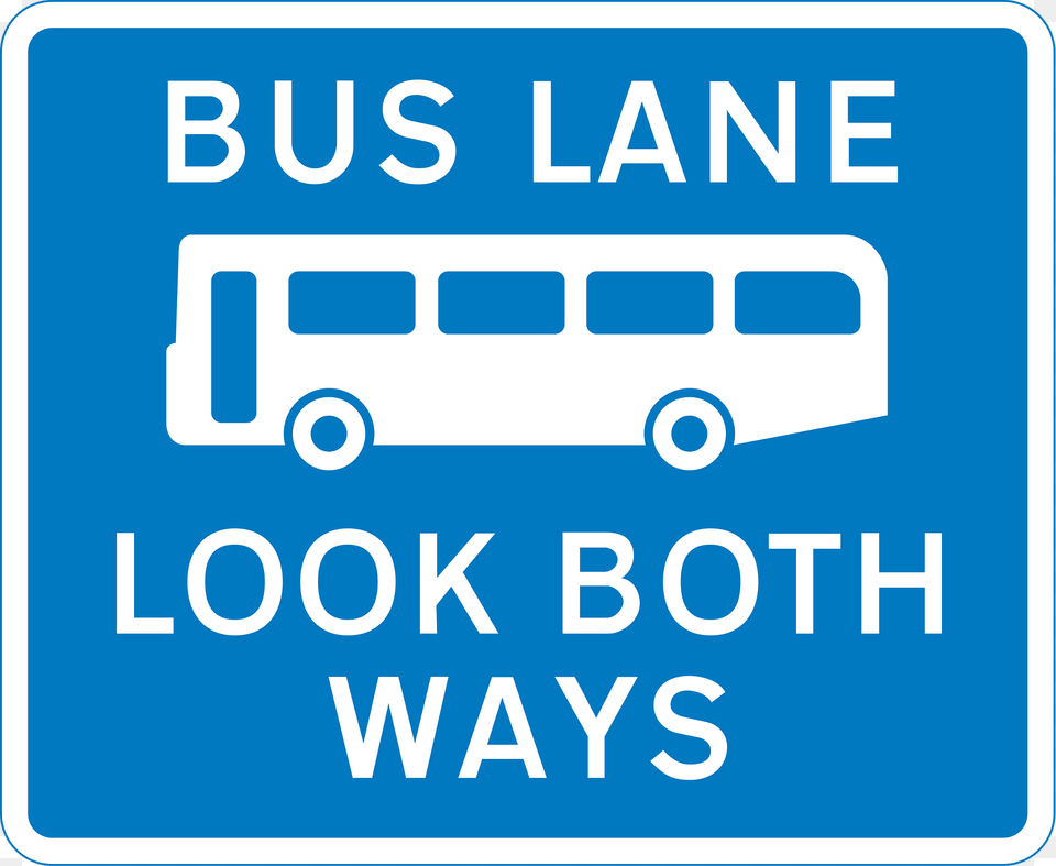 Bus Lane With Traffic Proceeding From Both Ways Reminder For Pedestrians Clipart, Sign, Symbol, Road Sign, Bus Stop Png