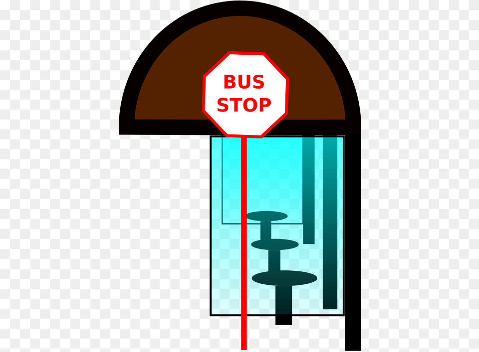 Bus Stop Seats Window Shelter Canopy Public Bus Station Clip Art, Sign, Symbol, Road Sign, Bus Stop Png Image