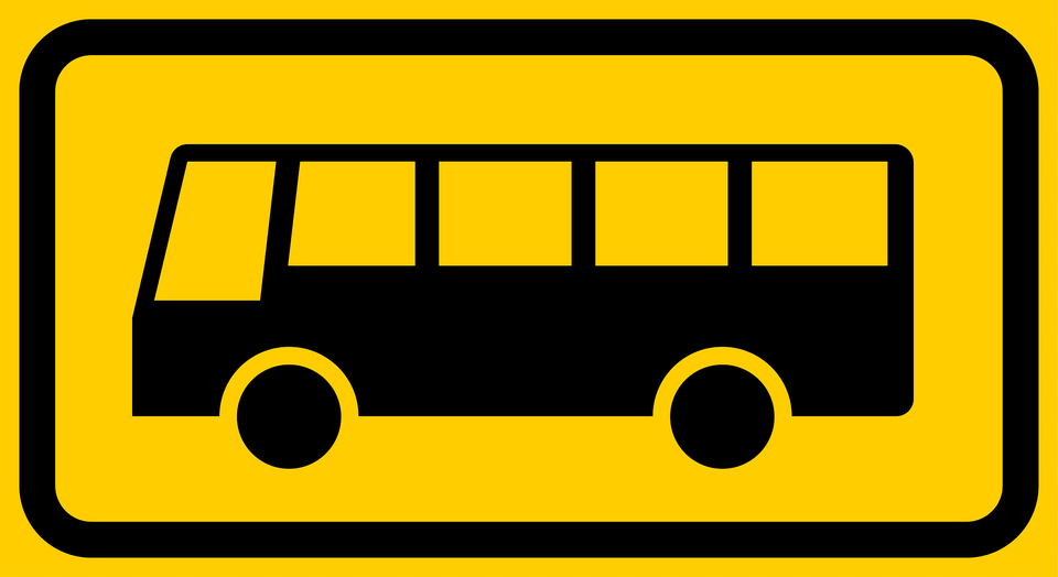 Bus Stop Sign In Finland Clipart, Transportation, Vehicle, School Bus, Bus Stop Png Image